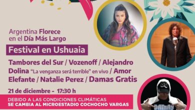 Photo of LOS FESTEJOS DEL DÍA MÁS LARGO EN USHUAIA SE TRASLADARÁN AL ‘COCHOCHO’ VARGAS CON EL “NEGRO” DOLINA, NATALIE PÉREZ Y DAMAS GRATIS