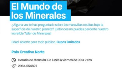 Photo of EL PRÓXIMO JUEVES SE BRINDARÁ LA CHARLA “EL MUNDO DE LOS MINERALES” EN EL POLO CREATIVO NORTE