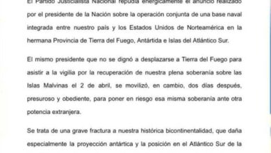 Photo of EL PARTIDO JUSTICIALISTA DE TDF REPUDIA LA INSTALACION UNA BASE CONJUNTA INTEGRADA CON EEUU EN TIERRA DEL FUEGO