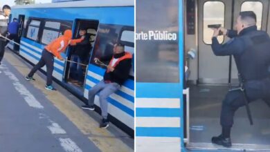 Photo of Video | Violento enfrentamiento entre la Policía y pasajeros en la estación Merlo del tren Sarmiento