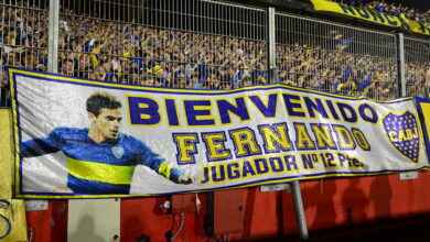 Photo of La bandera de bienvenida de la 12 para Gago