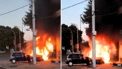 Photo of La Plata: dos autos chocaron, uno se prendió fuego y murió un hombre