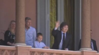 Photo of Video: Martín Palermo en el balcón de la Casa Rosada con Milei