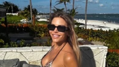 Photo of Evangelina Anderson posó con una bikini de animal print en Playa del Carmen y deslumbró a sus seguidores