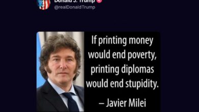 Photo of En medio del escándalo por $LIBRA, Donald Trump posteó una frase de Milei en su red social