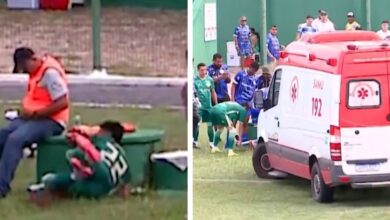 Photo of Video: golpeó su cabeza contra una estructura sólida y lo sacaron en ambulancia