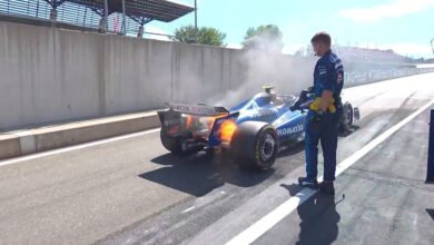 Photo of En llamas: el Williams de Carlos Sainz ardió antes de la largada en el GP de Austria